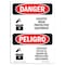 Signmission OSHA Sign, Caustic Wear Protective Equipment Bilingual, 7in X 5in Decal, 5" W, 7" H, Spanish OS-DS-D-57-VS-1057 - alternate 1